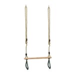 Leogreen trapeze en bois, balancoire avec anneaux de gymnastique, vert, 200 cm, materiau: plastique (pp, ...