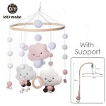 Let's make - hochet mobile cpull pour bb, cloche de lit, bote a musique, pendentif nuages, carrousel, ...