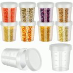 Letnerny - lot de 10 pot plastique avec couvercle, 120 ml botes bebe repasde alimentaires avec echelle, ...