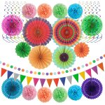 Letnerny - lot de 32 eventails en papier pour décoration de fête d'anniversaire mexicaine, eventails ... Letnerny - lot de 32 eventails en papier pour décoration de fête d'anniversaire mexicaine, eventails ...