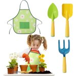 Letnerny - 4 outils jardinage enfants outillage bche pelle rteau tablier vert de jardin pour jeux jouet ...