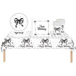 Letnerny - lot de 61 décorations de table d'anniversaire avec n?ud noir pour décoration de fête, nappe, ... Letnerny - lot de 61 décorations de table d'anniversaire avec n?ud noir pour décoration de fête, nappe, ...