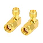 Letnerny - 90 degrs rp sma adaptateur coaxial connecteur rp sma mle(trou) a rp sma femelle(broche) ...