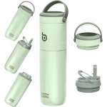 Letnerny - bottle bottle bouteille d'eau isotherme 3 en 1 avec paille, 2 couvercles, 532 ml, pour glacires ...