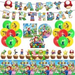 Letnerny - cartoon d�coration ballons, decoration anniversaire 75 pi�ces vaisselle, f�te d'anniversaire ...