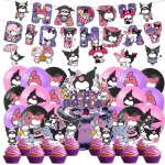 Letnerny - cartoon f�te d'anniversaire d�coration, 45 pi�ces kits de f�tes d'anniversaire a th�me, d�coration ...