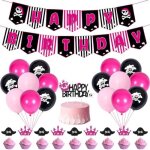 Letnerny - dcorations de fte d'anniversaire pirate pour fille, bannire  happy birthday  rose vif ...