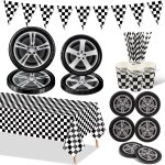 Letnerny - dcorations pour la fte d'anniversaire de la voiture de course avec assiettes en papier serviettes ...