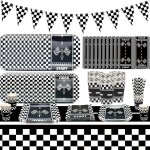 Letnerny - fournitures de fte d'anniversaire sur le thme de la voiture pour 20 invits, assiettes en ...