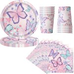 Letnerny - kit de dcoration de table d'anniversaire pour 10 invits avec 10 assiettes en carton, 10 ...