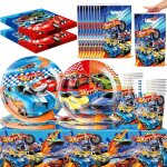Letnerny - kit vaisselle anniversaire cars, 61 pices dcoration de fte d'anniversaire pour avec voiture ...