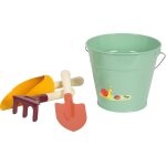 Letnerny - set de pelles a main avec seau  tiny garden , jouets de jardin et de sable en bois et mtal, ...