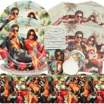 Letnerny - set de vaisselle de f�te, 61pi�ces ensemble de vaisselle pour f�te d'anniversaire assiettes ...