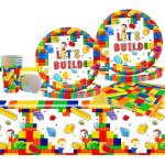 Letnerny - vaisselle anniversaire enfant blocs de construction, vaisselle anniversaire garcon, decoration ...