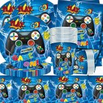 Letnerny - vaisselle de fête anniversaire jeu vidéo, vaisselle papier set assiettes en papier serviettes ... Letnerny - vaisselle de fête anniversaire jeu vidéo, vaisselle papier set assiettes en papier serviettes ...