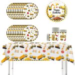 Letnerny - vaisselle de f�te pour camion de chantier, comprenant assiettes en papier, gobelets, nappes, ...