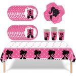 Letnerny - vaisselle de fête pour filles roses, set de décoration de vaisselle pour fête, vaisselle de ... Letnerny - vaisselle de fête pour filles roses, set de décoration de vaisselle pour fête, vaisselle de ...