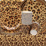 Letnerny - vaisselle de fte lopard anniversaire vaisselle papier set assiettes en papier serviettes ...