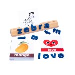 Lettres en bois assorties aux mots d'orthographe anglaise, jouet de famille pour bb, education prcoce, ...