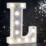 Lettres lumineuses led pour chapiteau, lettres de l'alphabet argentes a paillettes, alimentes par piles ...