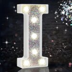 Lettres lumineuses led pour chapiteau, lettres de l'alphabet argentes a paillettes, alimentes par piles ...