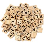 Lettre de scrabble en bois, 100 pcs lettre en bois pour l'apprentissage des langues d�cor mural