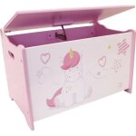 Licorne coffre a jouet en bois licorne
