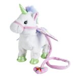 Licorne laisse ange cheval figurine marche chantant electrique en peluche jouet - - white Licorne laisse ange cheval figurine marche chantant electrique en peluche jouet - - white