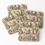 Liège sous - verres en bois modèle de cartes de tarot 9, 5 cm lot de 4 pour boissons café table Liège sous - verres en bois modèle de cartes de tarot 9, 5 cm lot de 4 pour boissons café table