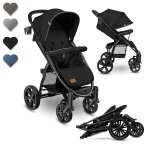 Lionelo annet plus poussette buggy avec position allong�e pliable noir