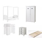 Lit baldaquin avec rideaux et armoire