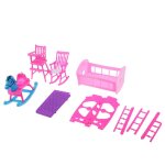 Lit a bascule rose pour bb + chaise a manger pour bb + cheval a bascule + chaise a bascule pour bb, ...
