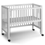 Lit bb barreaux cododo en htre massif blanc 40x90 cm Lit bb barreaux cododo en htre massif blanc 40x90 cm