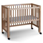 Lit bb barreaux cododo en htre massif naturel 40x90 cm