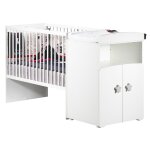 Lit bb combin evolutif 60x120 en 90x190 boutons etoile gris