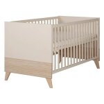 Lit bb evolutif 70x140 roba sidney - convertible en lit junior - hauteur rglable - beige - dcor chne ...