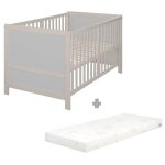 Lit bb evolutif roba easy sleep 70 x 140 cm + matelas roul + kit de transformation - rglable en hauteur ...