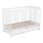 Lit b�b� maipo + tiroir avec glissi�re et couvercle 60x120. lit b�b� convertible en lit enfant. 3 positions ...