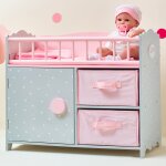 Lit berceau poupon poup?e polka dots princess bois avec rangement jeux td - 12390a