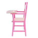 Lit de berceau rose avec oreiller, kit de couette avec chaise haute, jouet de poupe pour nouveau - n ...