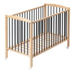 Lit en bois 60x120 cm arthur anthracite - combelle