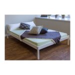 Lit en bois massif lit lit de 200 x 140 blanc nouvelle a lattes cadre Lit en bois massif lit lit de 200 x 140 blanc nouvelle a lattes cadre