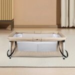 Lit cododo bb avec matelas, hauteur rglable a 6 niveaux, lit dappoint bebe evolutif a roulettes, ...