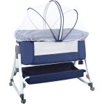 Lit cododo bb avec matelas, hauteur rglable a 6 niveaux, lit dappoint bebe evolutif a roulettes, ...