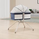 Lit cododo bb avec matelas, hauteur rglable a 6 niveaux, lit dappoint bebe evolutif a roulettes, ...