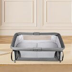 Lit cododo bb avec matelas, hauteur rglable a 6 niveaux, lit dappoint bebe evolutif a roulettes, ...