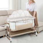 Lit cododo bb avec matelas, hauteur rglable a 6 niveaux, lit dappoint bebe evolutif a roulettes, ...