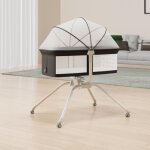 Lit cododo bb avec matelas, hauteur rglable a 6 niveaux, lit dappoint bebe evolutif a roulettes, ...