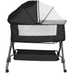 Lit cododo bb avec matelas, hauteur rglable a 6 niveaux, lit dappoint bebe evolutif a roulettes, ...