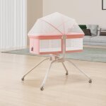 Lit cododo bb avec matelas, hauteur rglable a 6 niveaux, lit dappoint bebe evolutif a roulettes, ...